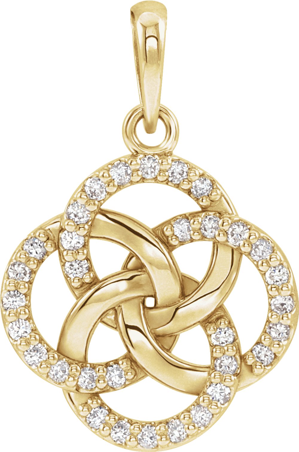 14K Yellow 1/8 CTW Natural Diamond Five-Fold Celtic-Inspired Pendant