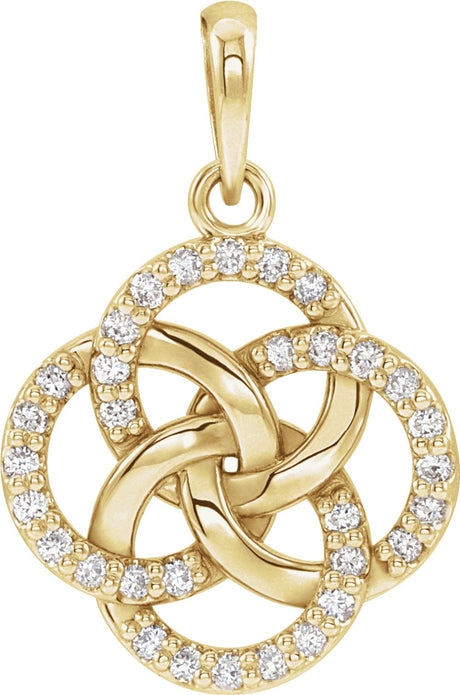 14K Yellow 1/8 CTW Natural Diamond Five-Fold Celtic-Inspired Pendant