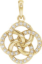 14K Yellow 1/8 CTW Natural Diamond Five-Fold Celtic-Inspired Pendant