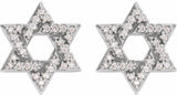 Sterling Silver 1/8 CTW Natural Diamond Star of David Earrings