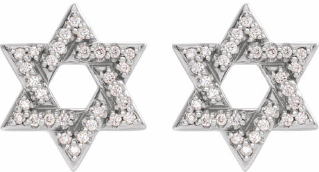 Sterling Silver 1/8 CTW Natural Diamond Star of David Earrings