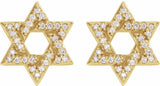 14K Yellow 1/8 CTW Natural Diamond Star of David Earrings