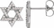 14K White Gold 1/8 CTW Natural Diamond Star of David Earrings