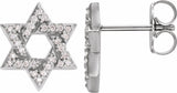 14K White Gold 1/8 CTW Natural Diamond Star of David Earrings