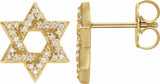 14K Yellow 1/8 CTW Natural Diamond Star of David Earrings