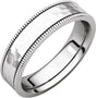 14K White Gold 5 mm Milgrain Edge Comfort-Fit Flat Band Size 8