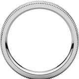 14K White Gold 5 mm Milgrain Edge Comfort-Fit Flat Band Size 8