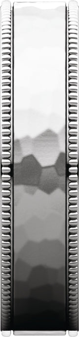 14K White Gold 5 mm Milgrain Edge Comfort-Fit Flat Band Size 8