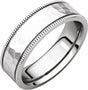 14K White Gold 6 mm Milgrain Edge Comfort-Fit Flat Band Size 10.5