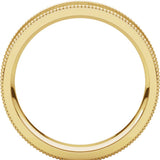 14K Yellow Gold 5 mm Milgrain Edge Comfort-Fit Flat Band Size 7