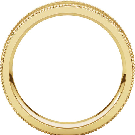 14K Yellow Gold 5 mm Milgrain Edge Comfort-Fit Flat Band Size 7