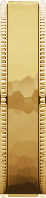 14K Yellow Gold 5 mm Milgrain Edge Comfort-Fit Flat Band Size 7