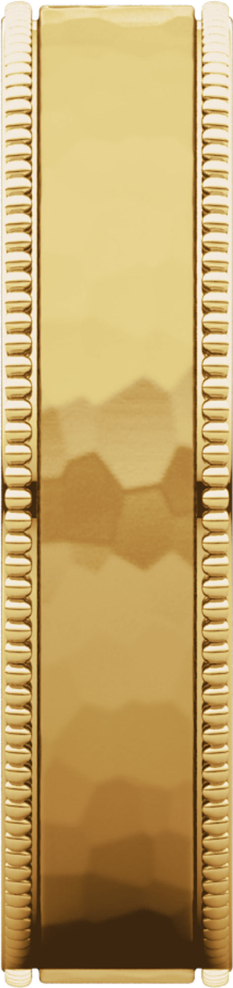 14K Yellow Gold 5 mm Milgrain Edge Comfort-Fit Flat Band Size 7