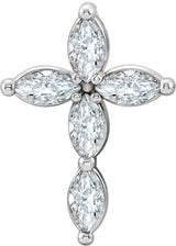 14K White Gold 1/3 CTW Natural Diamond Cross Pendant