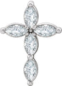 14K White Gold 1/3 CTW Natural Diamond Cross Pendant