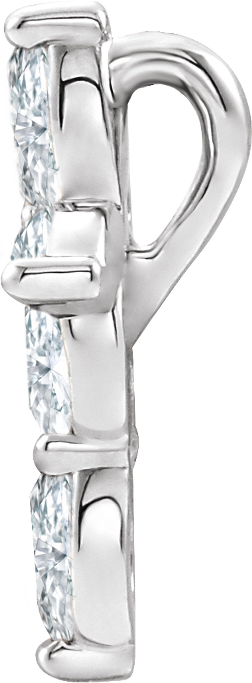 14K White Gold 1/3 CTW Natural Diamond Cross Pendant