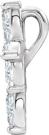 14K White Gold 1/3 CTW Natural Diamond Cross Pendant