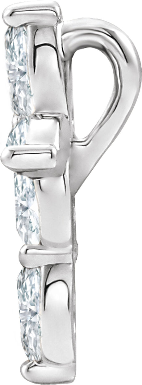 14K White Gold 1/3 CTW Natural Diamond Cross Pendant