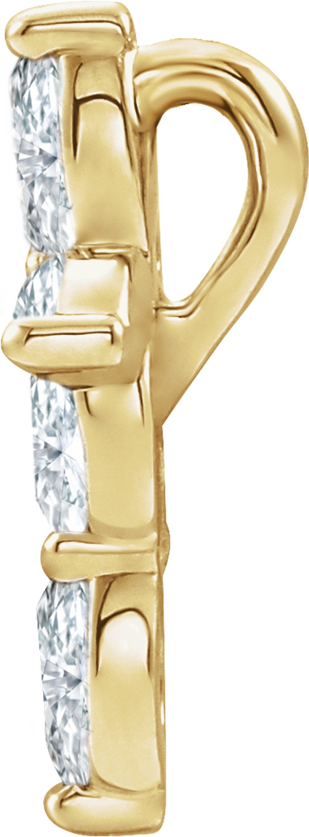 14K Yellow 1/3 CTW Natural Diamond Cross Pendant