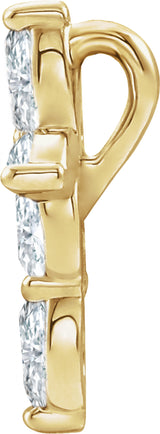 14K Yellow 1/3 CTW Natural Diamond Cross Pendant