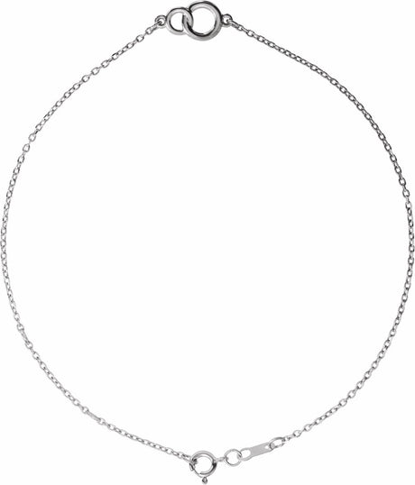 14K White Interlocking Circle Bracelet