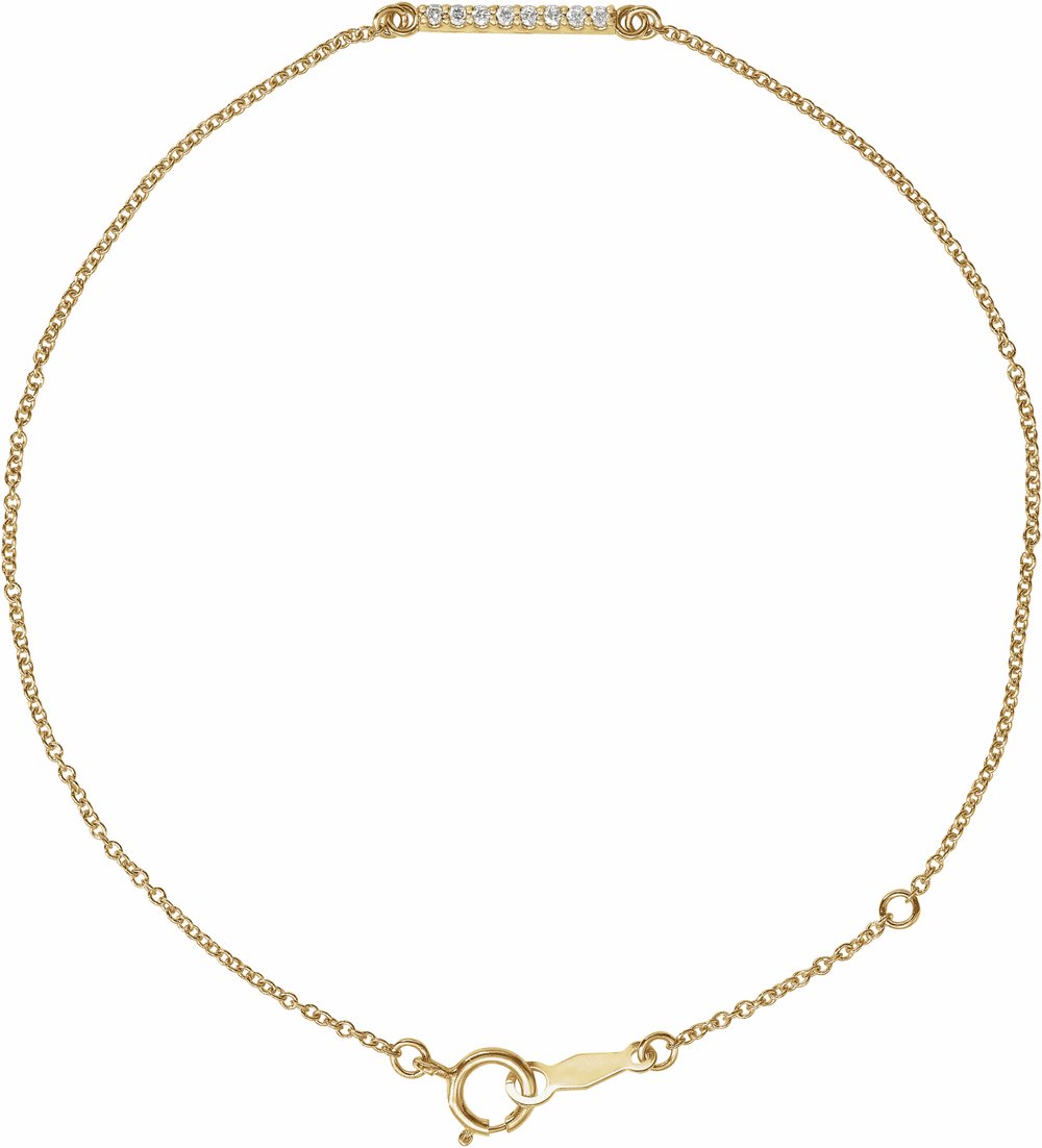 14K Yellow Gold .07 CTW Natural Diamond Bar 6 1/2-71/2" Bracelet