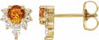 14K Yellow Gold Natural Citrine & 1/6 CTW Natural Diamond Earrings