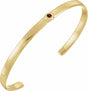 14K Yellow Natural Mozambique Garnet Cuff 6" Bracelet