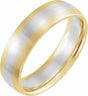 14K Yellow/White/Yellow 6 mm Comfort-Fit Half Round Band Size 9