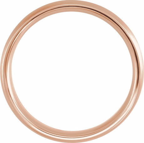 14K Rose/White/Rose 6 mm Half Round Band with Satin Finish