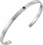 Sterling Silver Natural Blue Sapphire Cuff 6" Bracelet