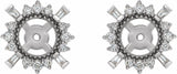 14K White 1/6 CTW Natural Diamond Halo-Style Earring Jackets with 4.9 mm ID