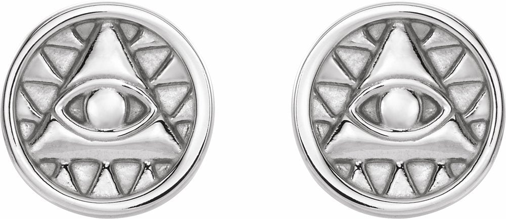 Sterling Silver Eye of Providence Earrings