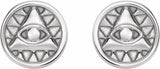 Sterling Silver Eye of Providence Earrings