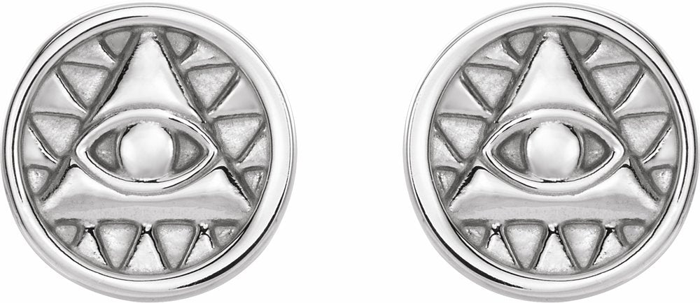 Sterling Silver Eye of Providence Earrings