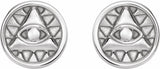 Sterling Silver Eye of Providence Earrings