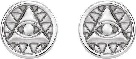 Sterling Silver Eye of Providence Earrings