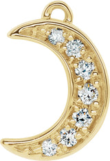 14K Yellow .05 CTW Natural Diamond Crescent Moon Dangle