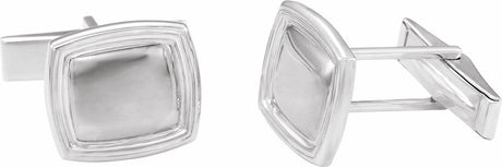 Sterling Silver 14x16 mm Square Cuff Links