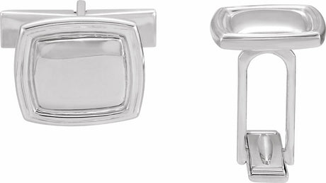 Sterling Silver 14x16 mm Square Cuff Links