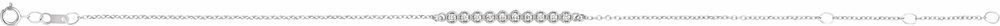 14K White Gold 1/8 CTW Natural Diamond Bar 6 1/2-7 1/2" Bracelet