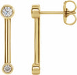 14K Yellow 1/5 CTW Natural Diamond Bezel-Set Bar Earrings