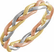 14K White/Yellow/Rose 3.5 mm Hand-Woven Band Size 5