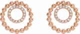 14K Rose 1/10 CTW Natural Diamond Beaded Circle Earrings