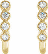 14K Yellow 1/4 CTW Natural Diamond J-Hoop Earrings