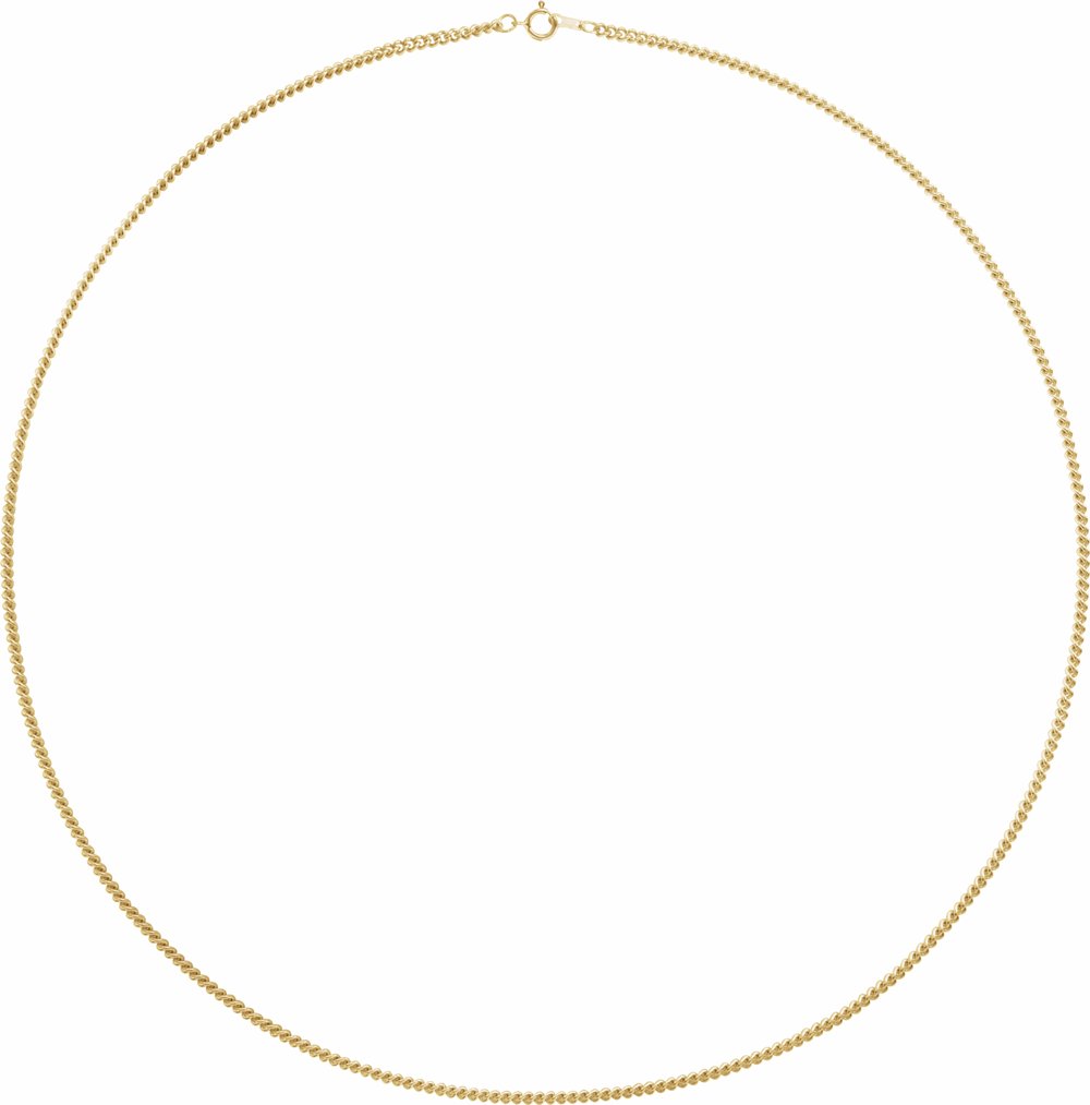 14K Yellow Gold 2.25 mm Curb 18" Chain