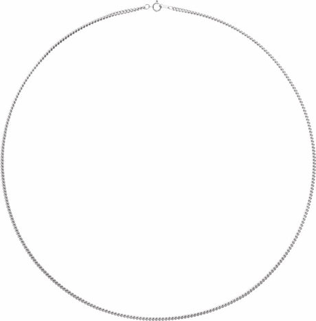 14K White Gold 2.25 mm Curb 18" Chain