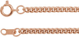 14K Rose Gold 2.25 mm Curb 20" Chain