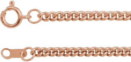 14K Rose Gold 2.25 mm Curb 20" Chain
