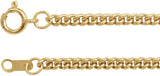 14K Yellow 2.25 mm Curb 18" Chain